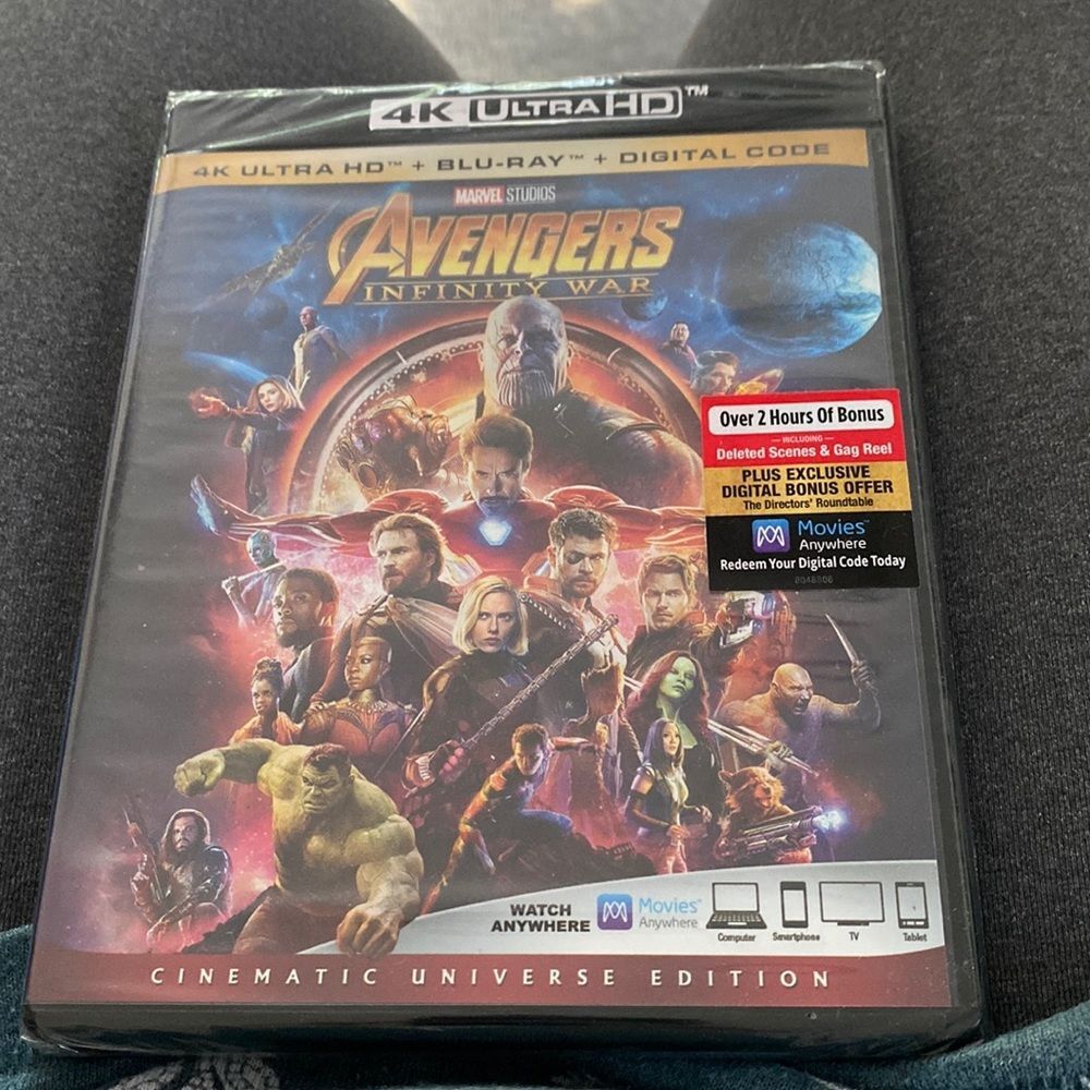 4k ultra had blue ray+ digital code the avengers infinity war